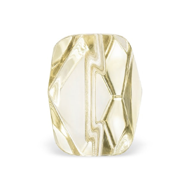Q0205 Lemon Yellow Faceted Oval Quartz