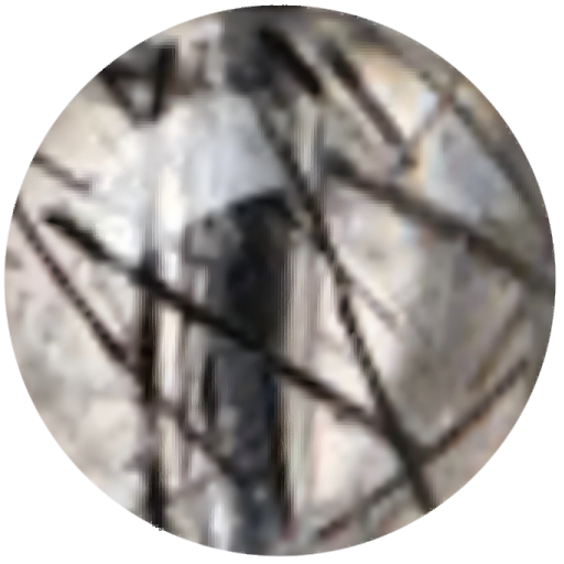 C0108 Natural Icy Black Rutilated Quartz round beads