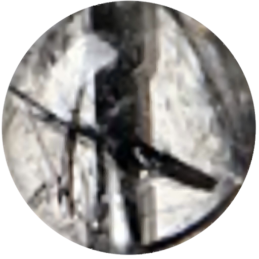 C0108 Natural Icy Black Rutilated Quartz round beads