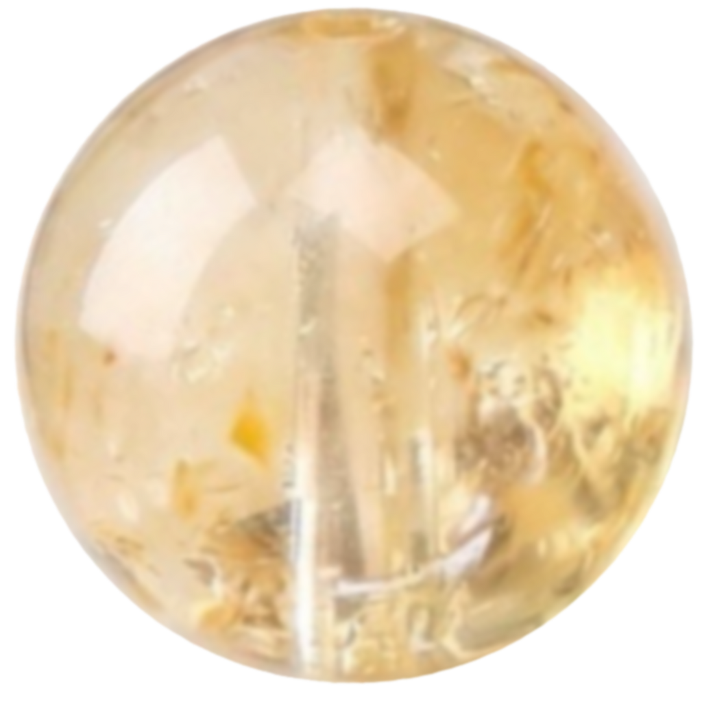 C0112 Natural Yellow Azeztulite Citrine round beads