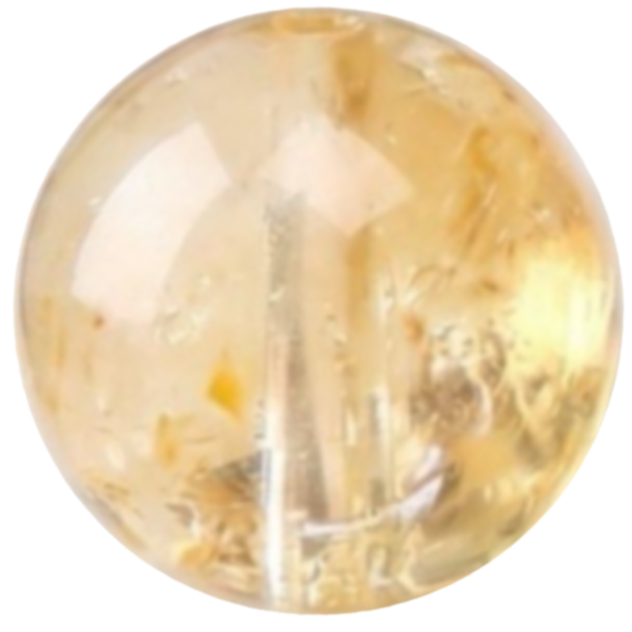 C0112 Natural Yellow Azeztulite Citrine round beads