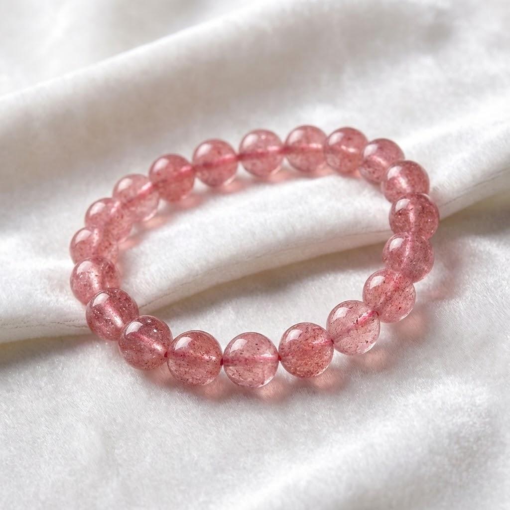 C0116 Crystal pink strawberry round beads