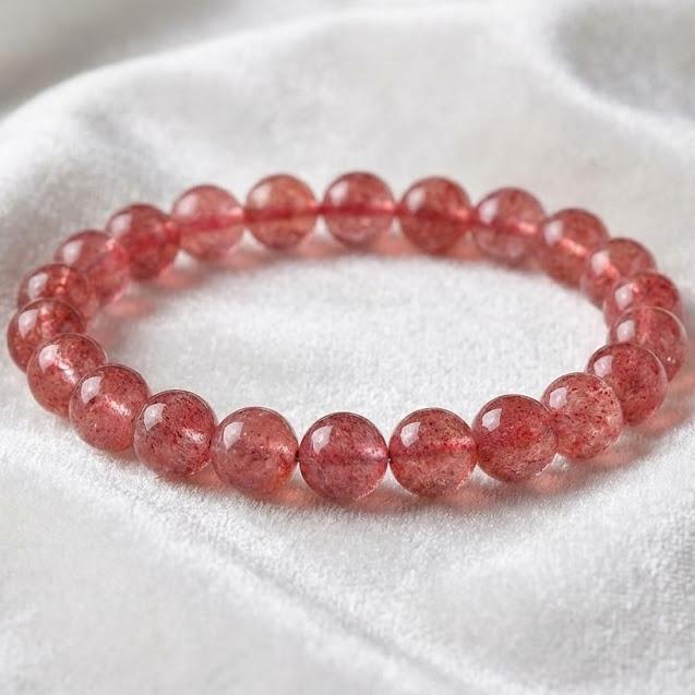 C0117 Crystal light red strawberry round beads