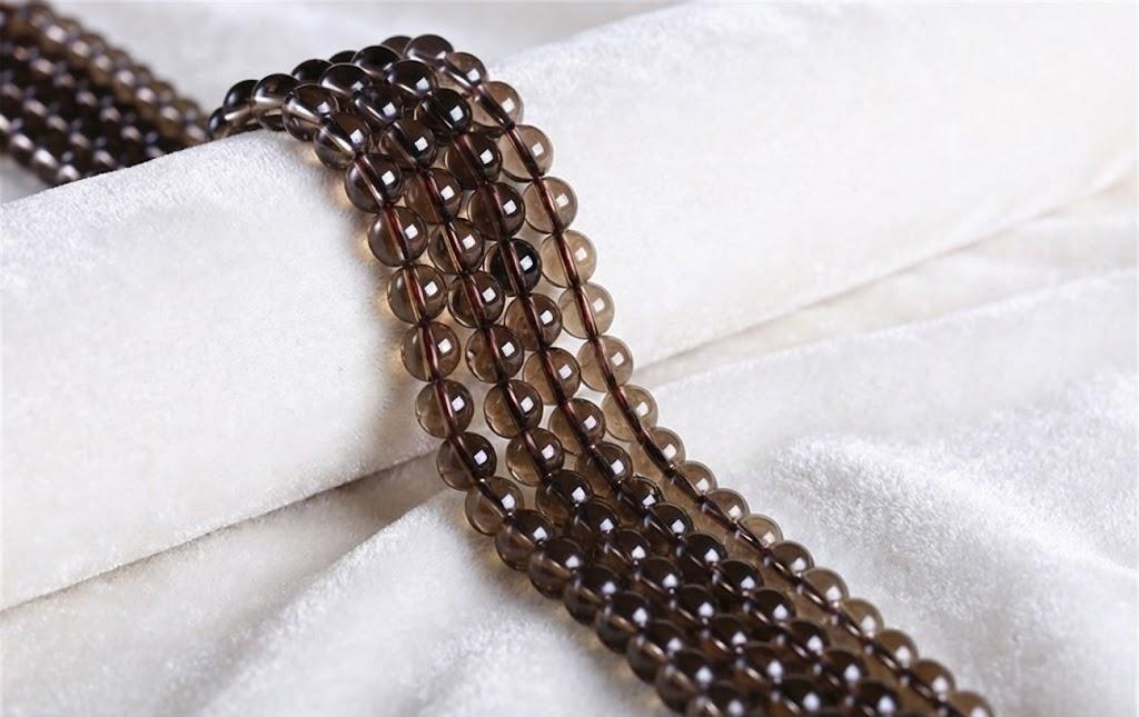 C0109 Natural crystal brown round beads