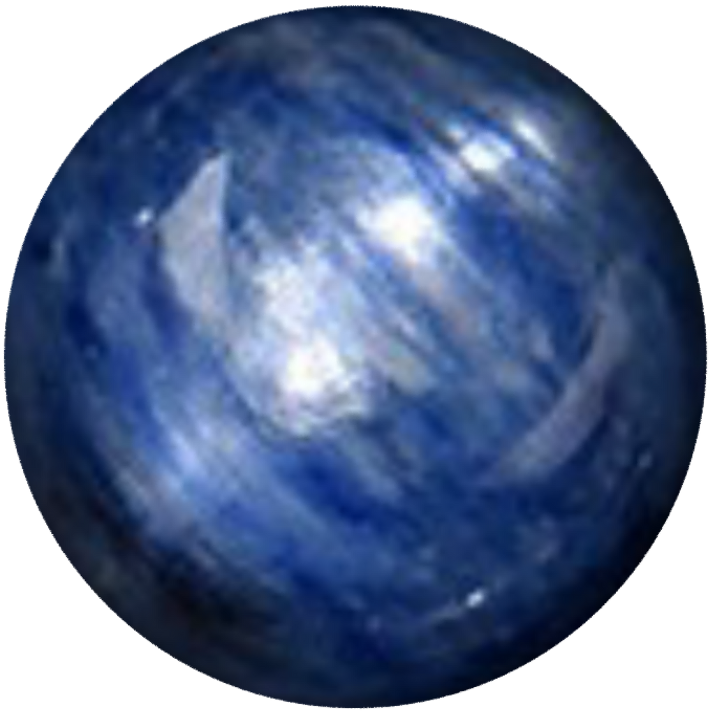 G0128 Natural Cat’s Eye Kyanite Blue Round Beads