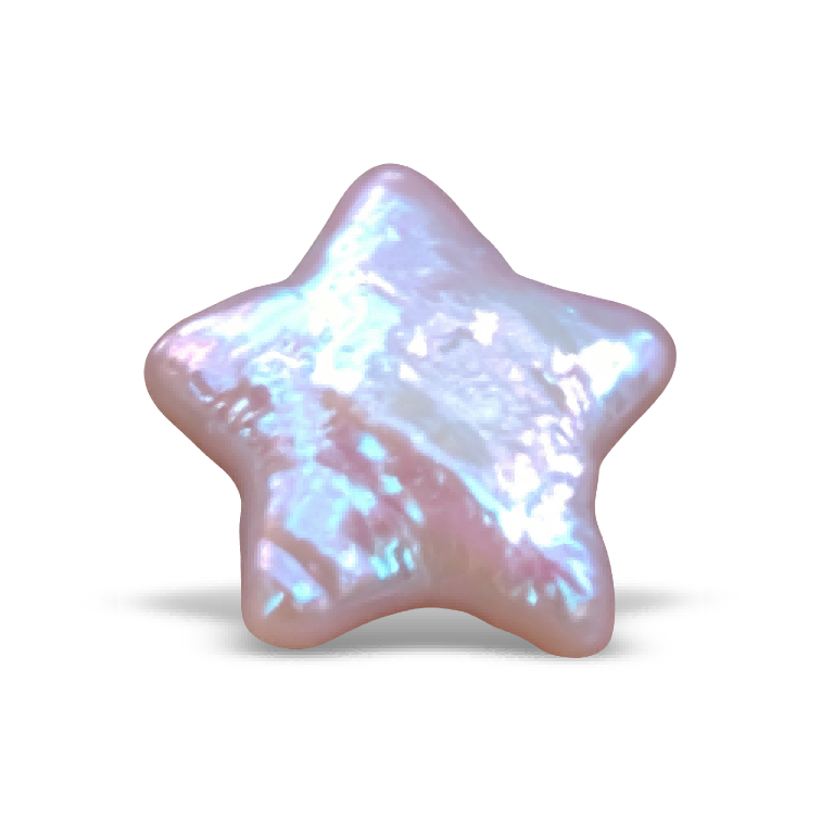 P0901 White Pentagram Star Baroque Freshwater Pearl