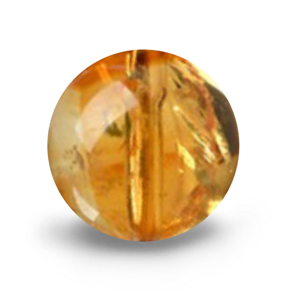C0119 Natural Deep Yellow Brazilian Citrine Quartz round beads