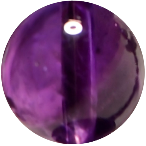 C0105 Natural crystal deep purple round beads