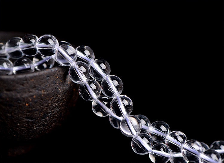 C0103 Natural crystal almost clear white round reads