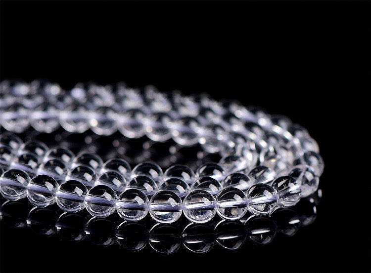 C0103 Natural crystal almost clear white round reads