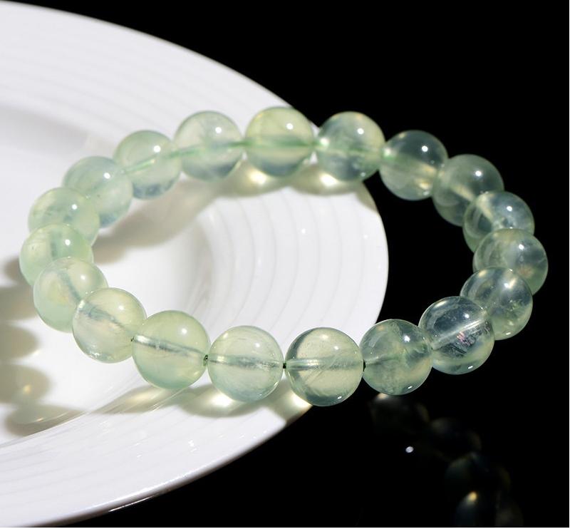C0102 Natural Crystal green round beads