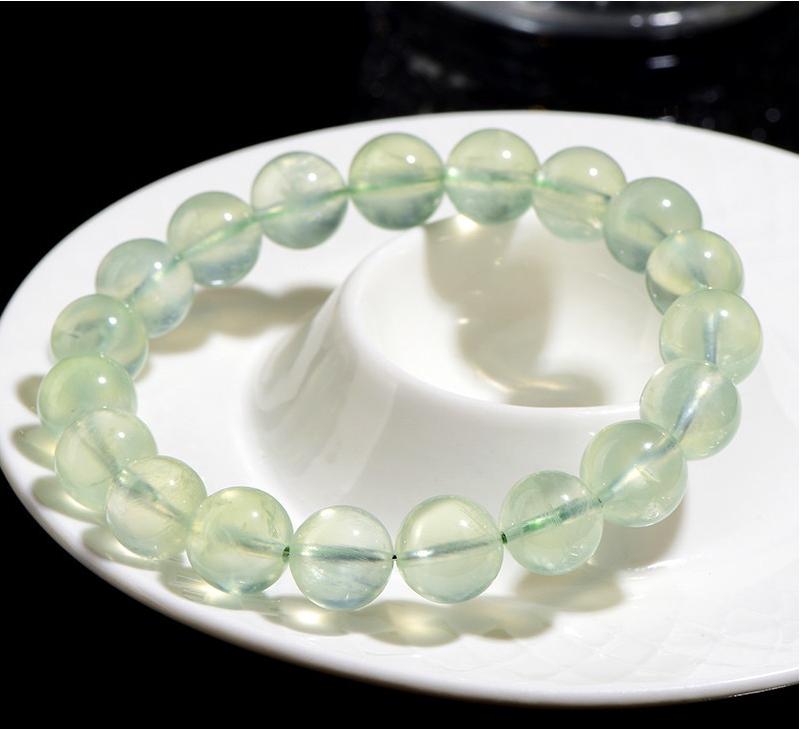 C0102 Natural Crystal green round beads