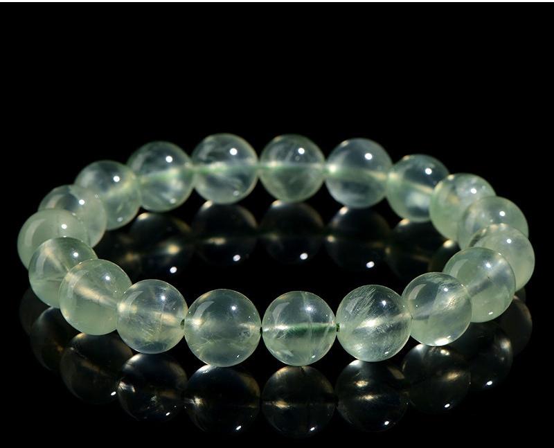 C0102 Natural Crystal green round beads