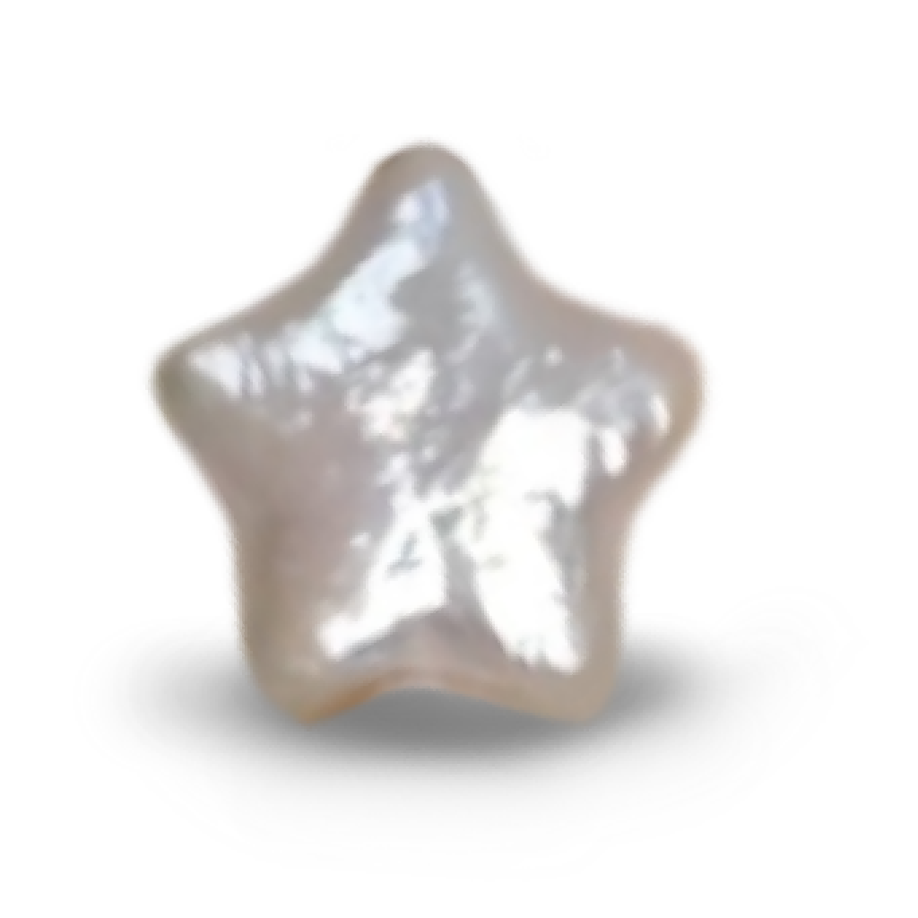 U0901 White Pentagram Star Baroque Freshwater Pearl