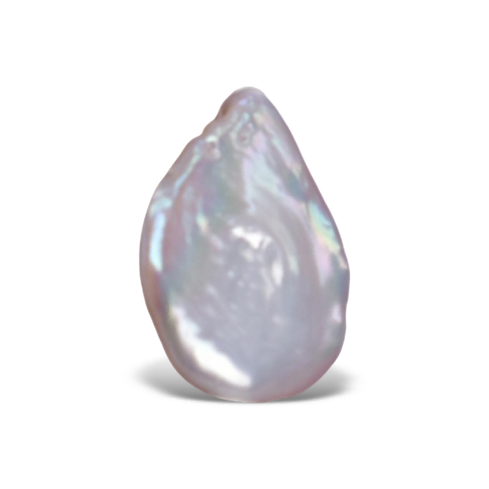 P2301 White Flat Teardrop Freshwater Pearl