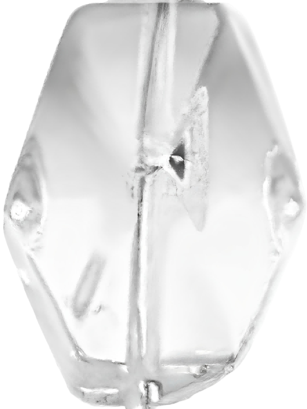C0105 Clear White Faceted Barrel Quartz