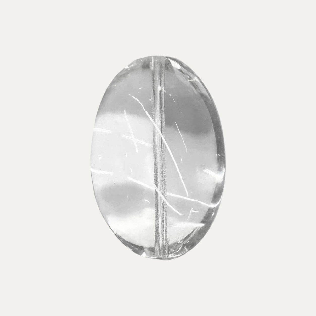 Q0108 Clear White Egg-Shaped Quartz