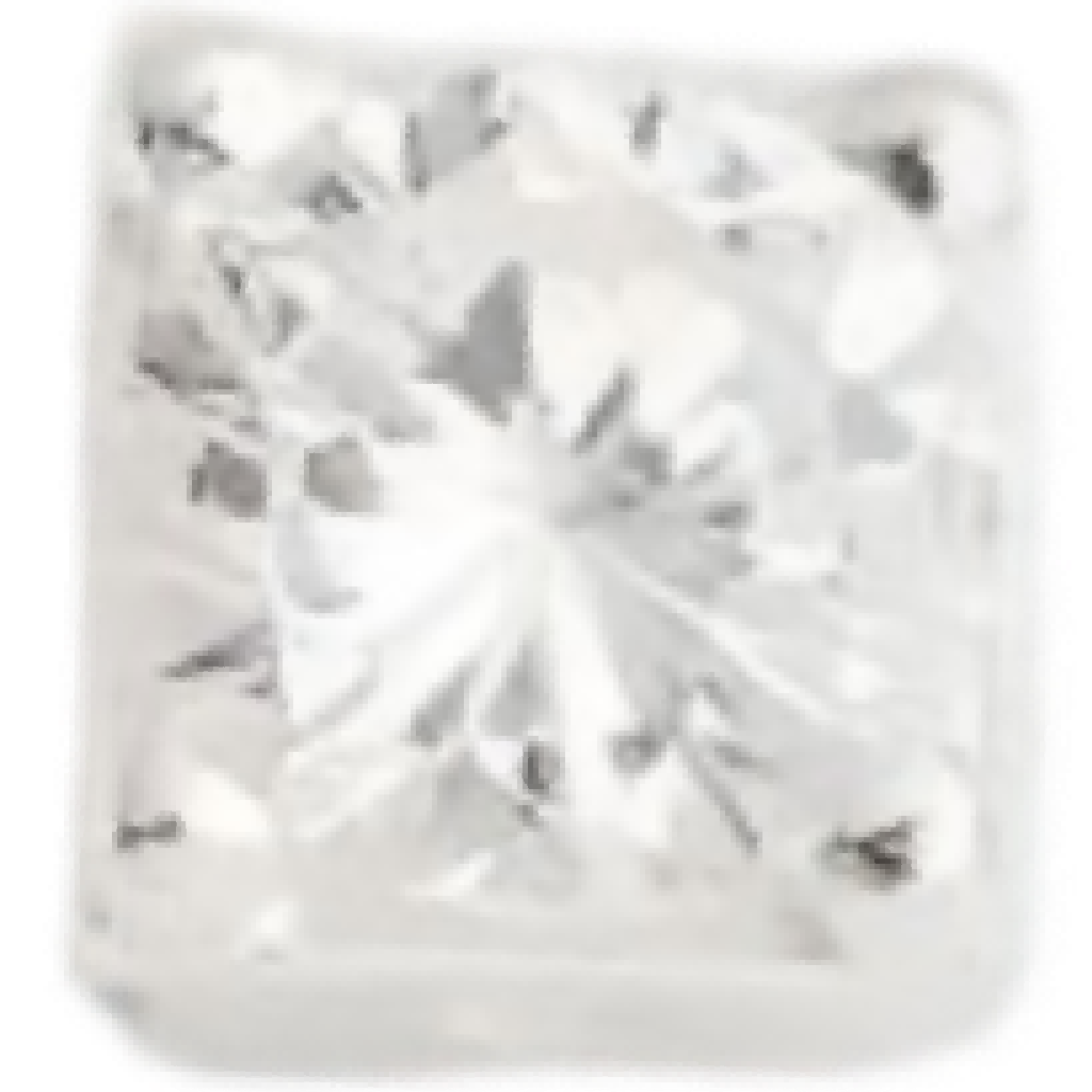 M0501 Sterling Silver Square Rhinestone Silver Spacer Bead