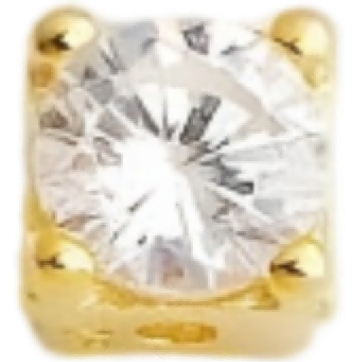 M0502 Sterling Silver Square Rhinestone Gold Spacer Bead
