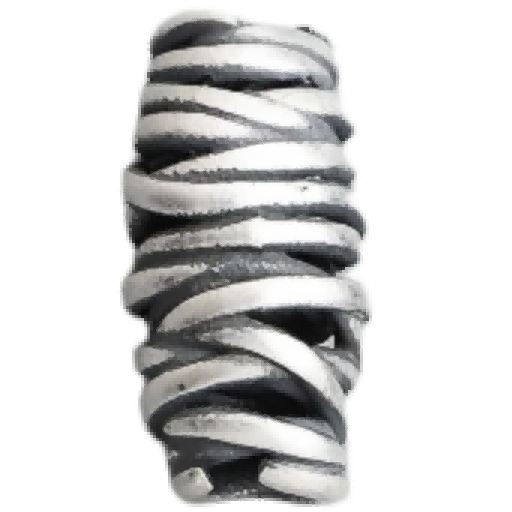 M0301 Sterling Silver Irregular Wrapped Black Spacer Bead