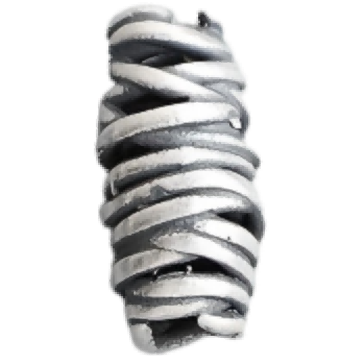 M0301 Sterling Silver Irregular Wrapped Black Spacer Bead