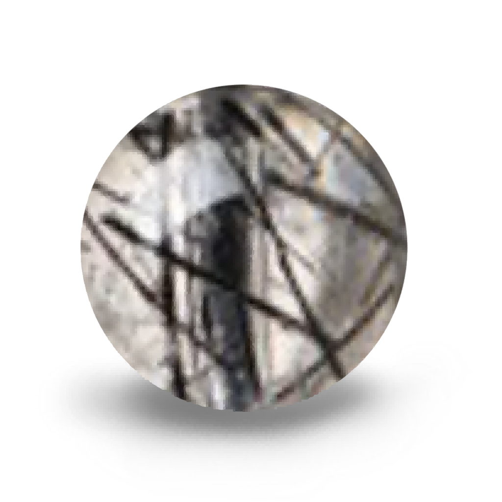 C0108 Natural Icy Black Rutilated Quartz round beads