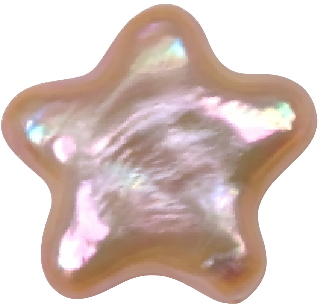 U0902 Pink Pentagram Star Baroque Freshwater Pearl