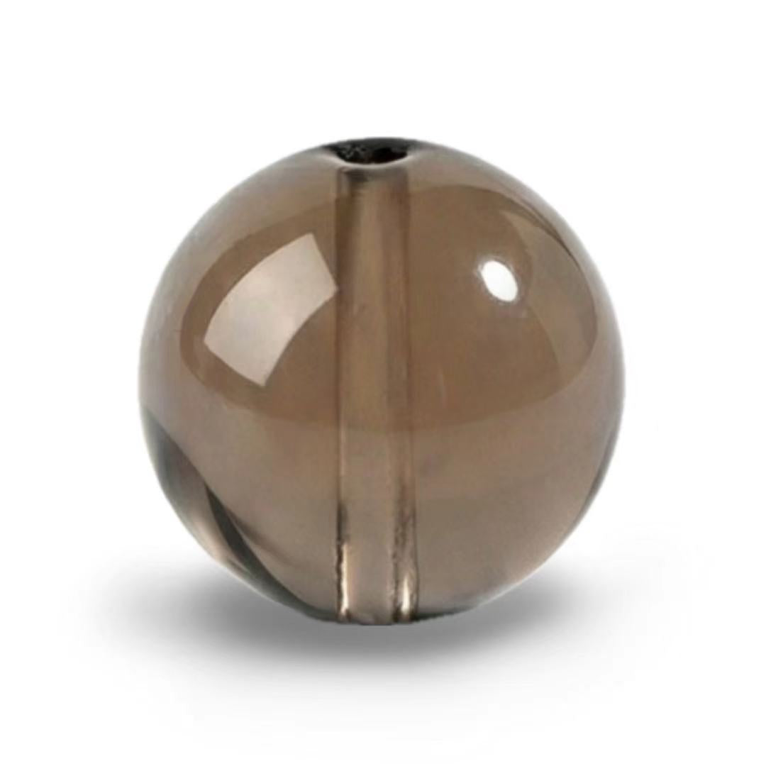 C0109 Natural crystal brown round beads