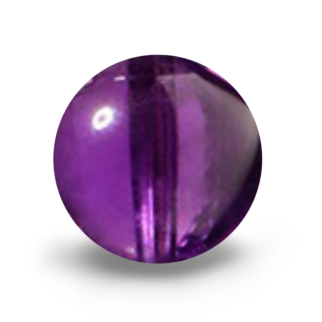 C0105 Natural crystal deep purple round beads