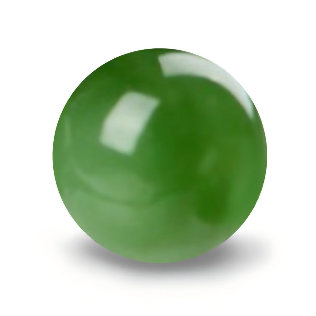 G0124 Natural Nephrite Jade Green Round Beads