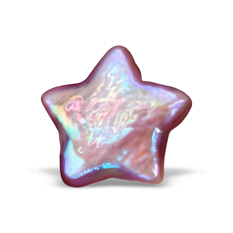 P0903 Purple Pentagram Star Baroque Freshwater Pearl