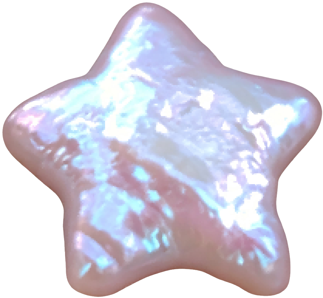 U0901 White Pentagram Star Baroque Freshwater Pearl