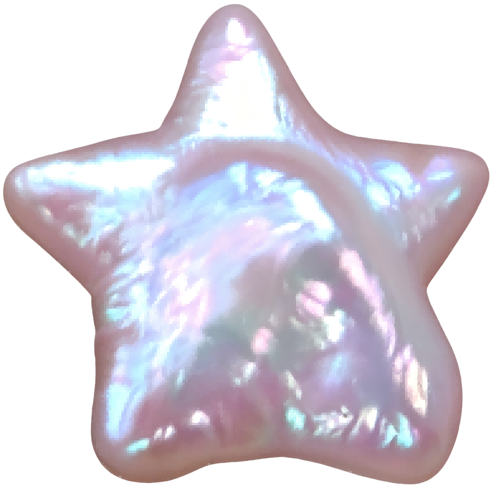 U0901 White Pentagram Star Baroque Freshwater Pearl