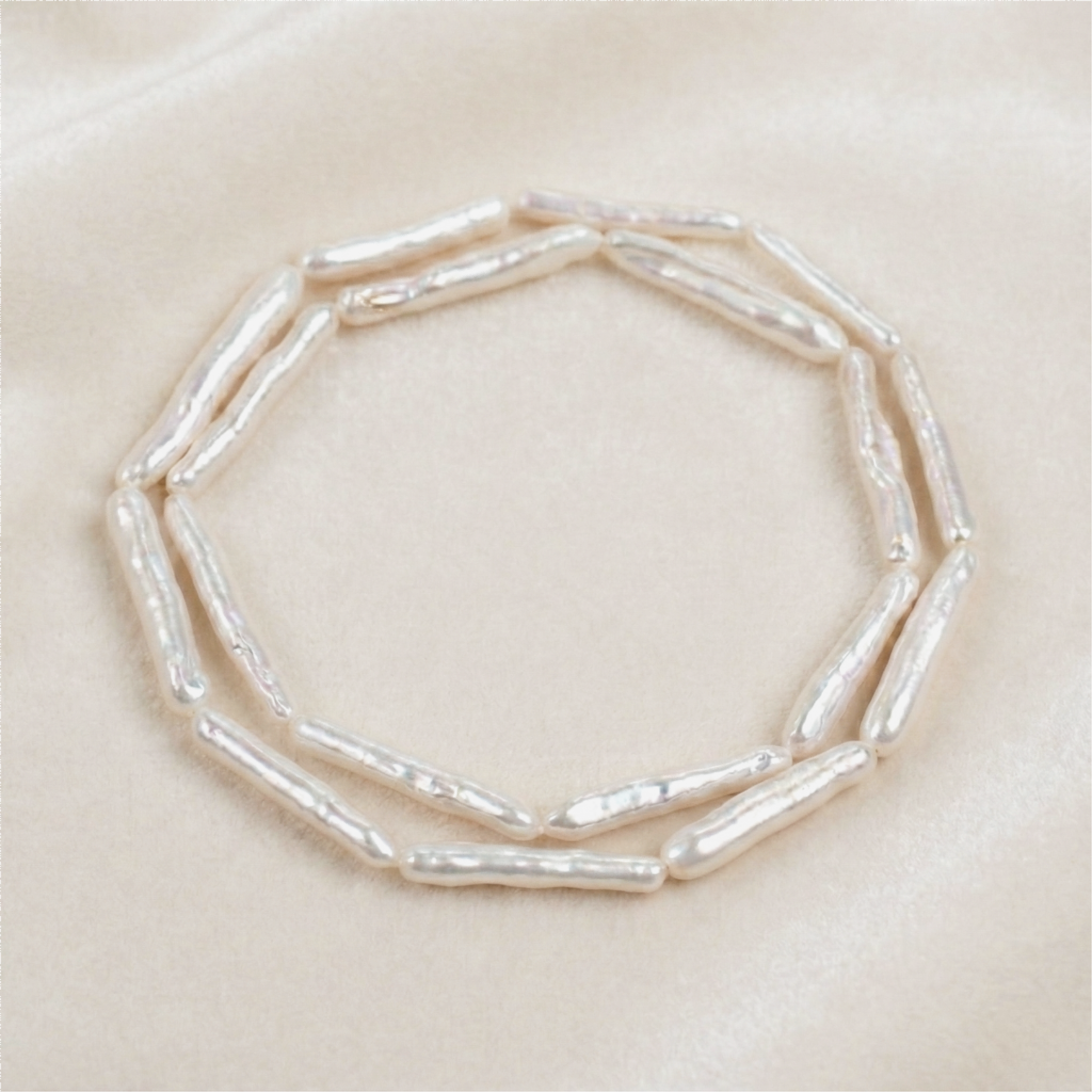 U0201 Natural freshwater pearl white irregular stick 20mm*6mm