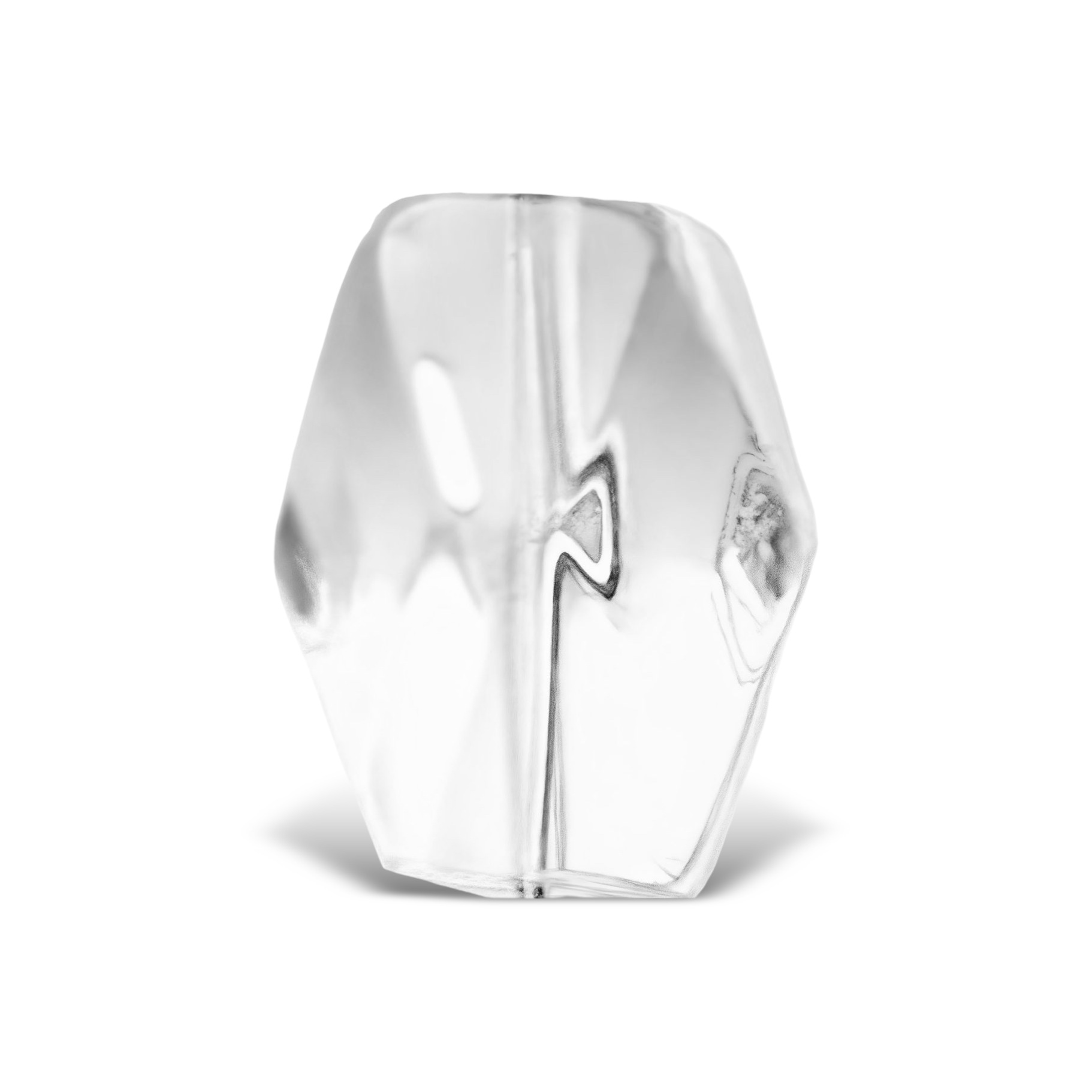 C0105 Clear White Faceted Barrel Quartz