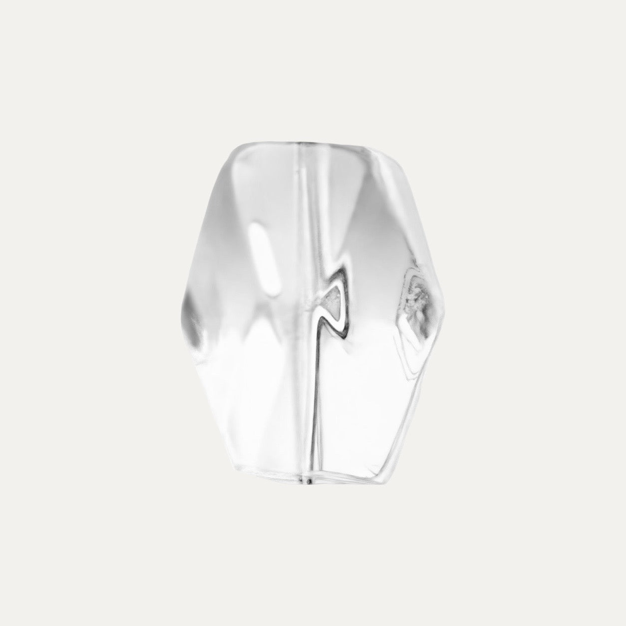 Q0105 Clear White Faceted Barrel Quartz