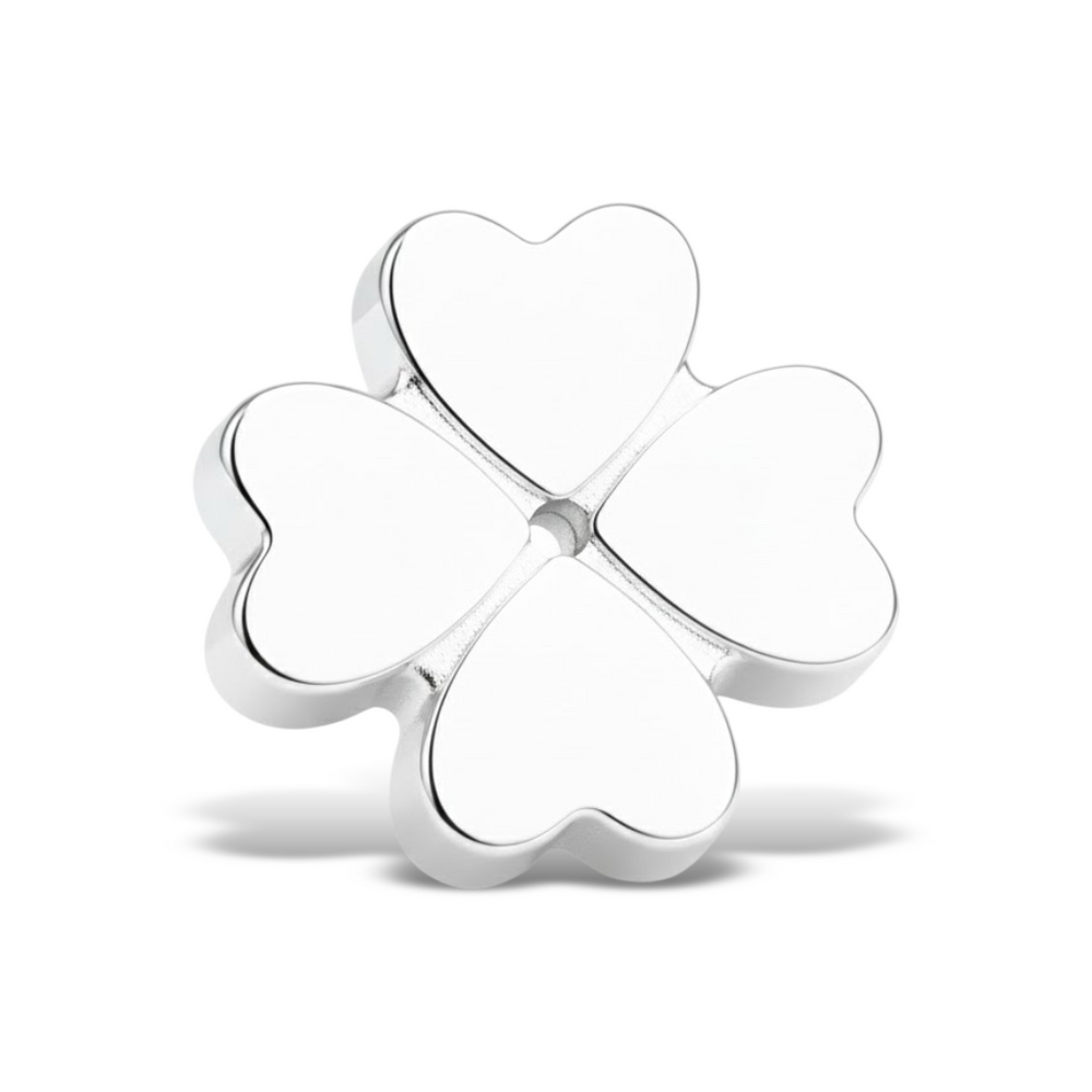 S1101 Silver Four-Leaf Clover Bead