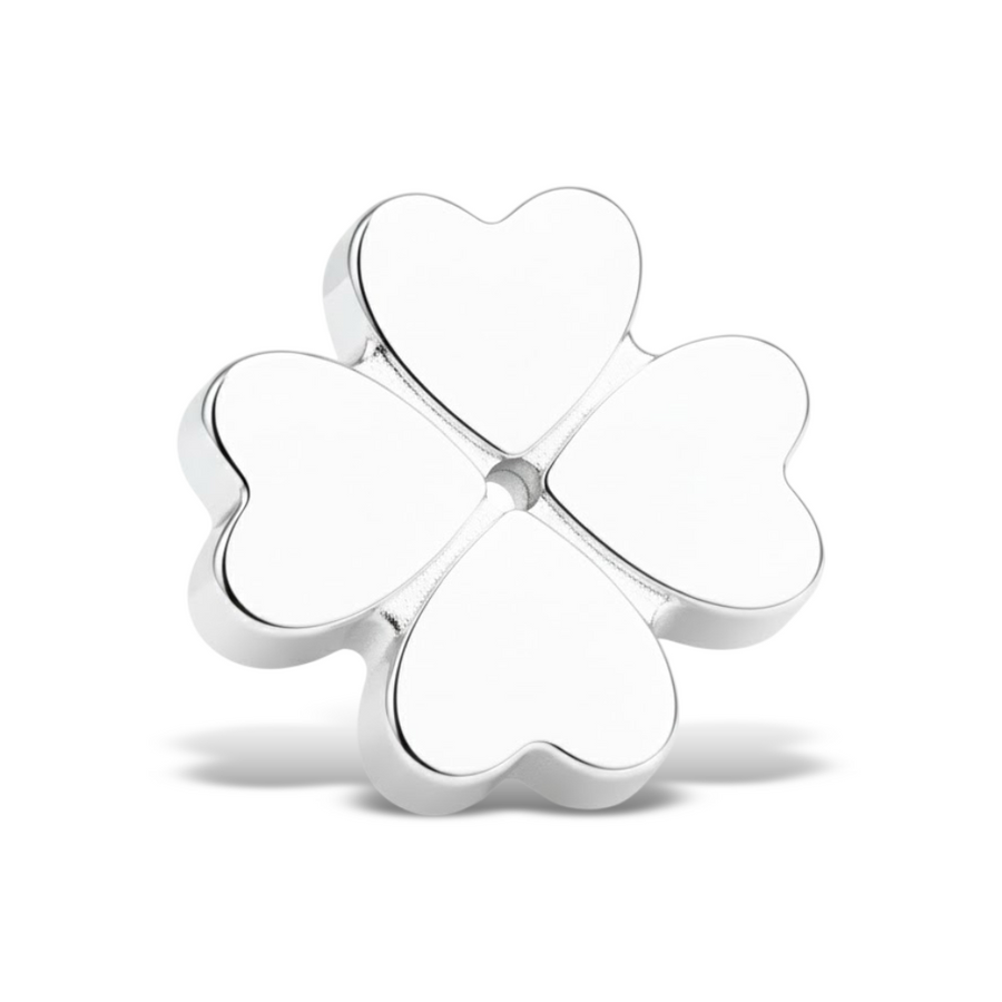 M1101 Silver Four-Leaf Clover Bead