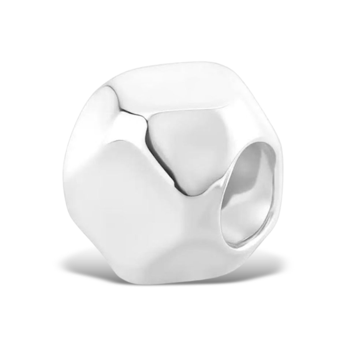 M3901 Silver Irregular Textured Bead