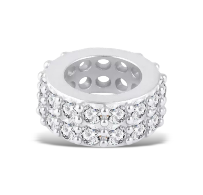 M3401 Silver Wheel-Shaped Rhinestone Bead