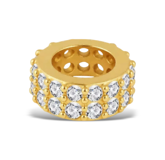 M3402 Golden Wheel-Shaped Rhinestone Bead