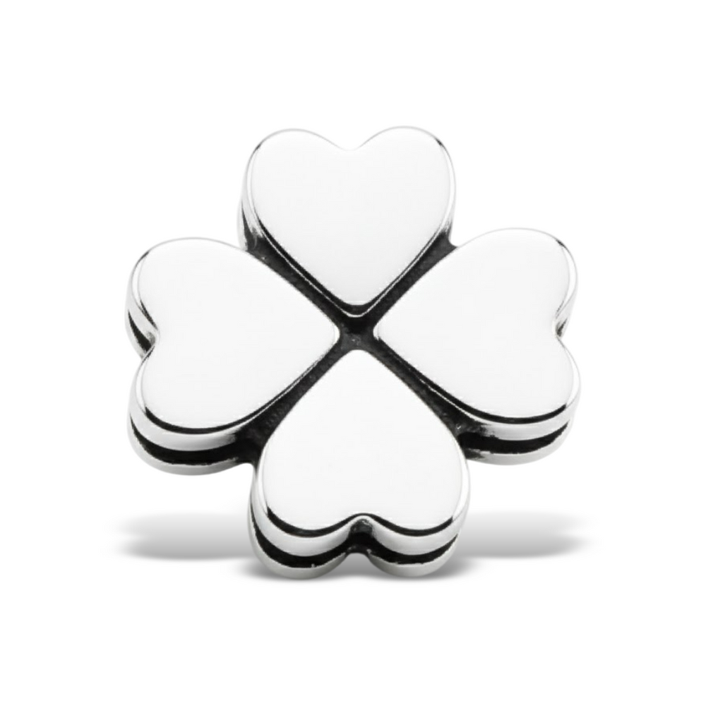S1102 Silver Four-Leaf Clover Bead