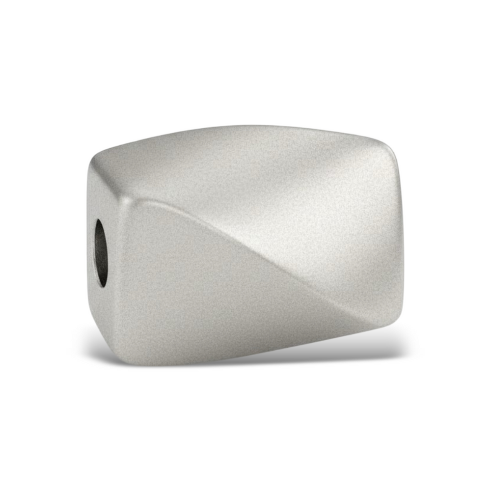 S1802 Silver Twisted Bead Matte