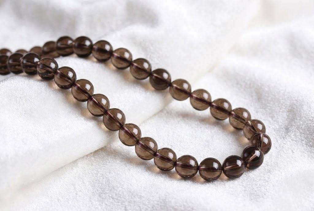 C0109 Natural crystal brown round beads